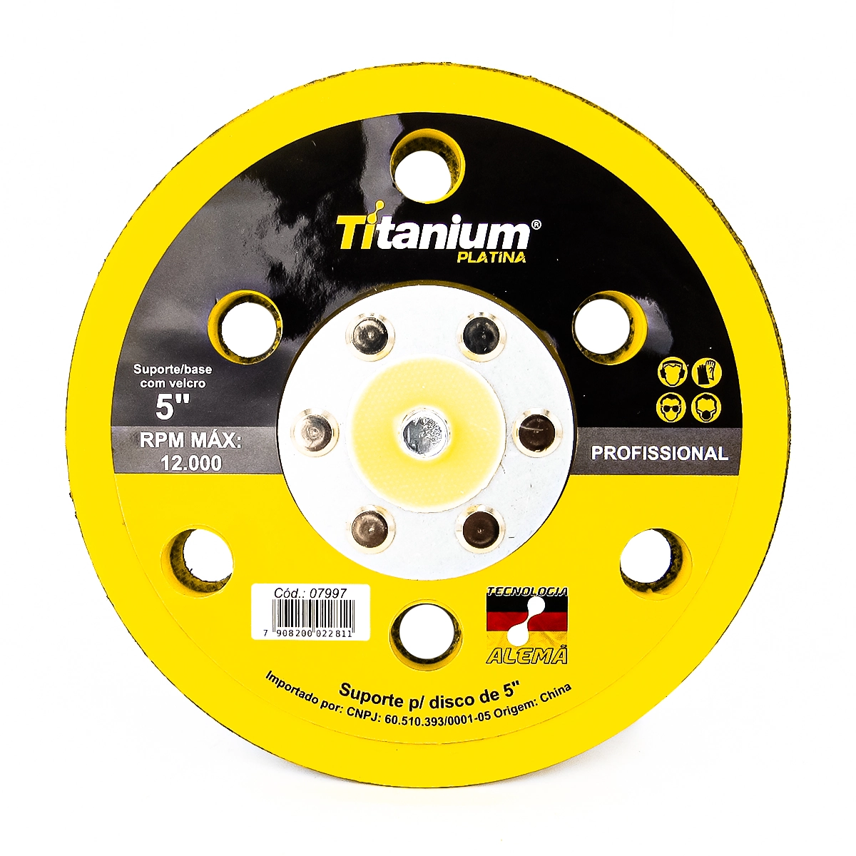 Suporte De Disco Lixa Velcro Para Esmerilhadeira Profissional 5 -125mm