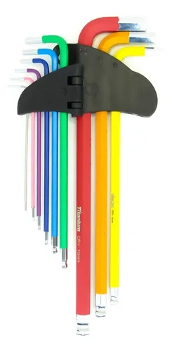 Kit Chave Allen Abaulada Color Extra Longa 1.5,2,2.5,3,4,5,6,8,10mmcrv