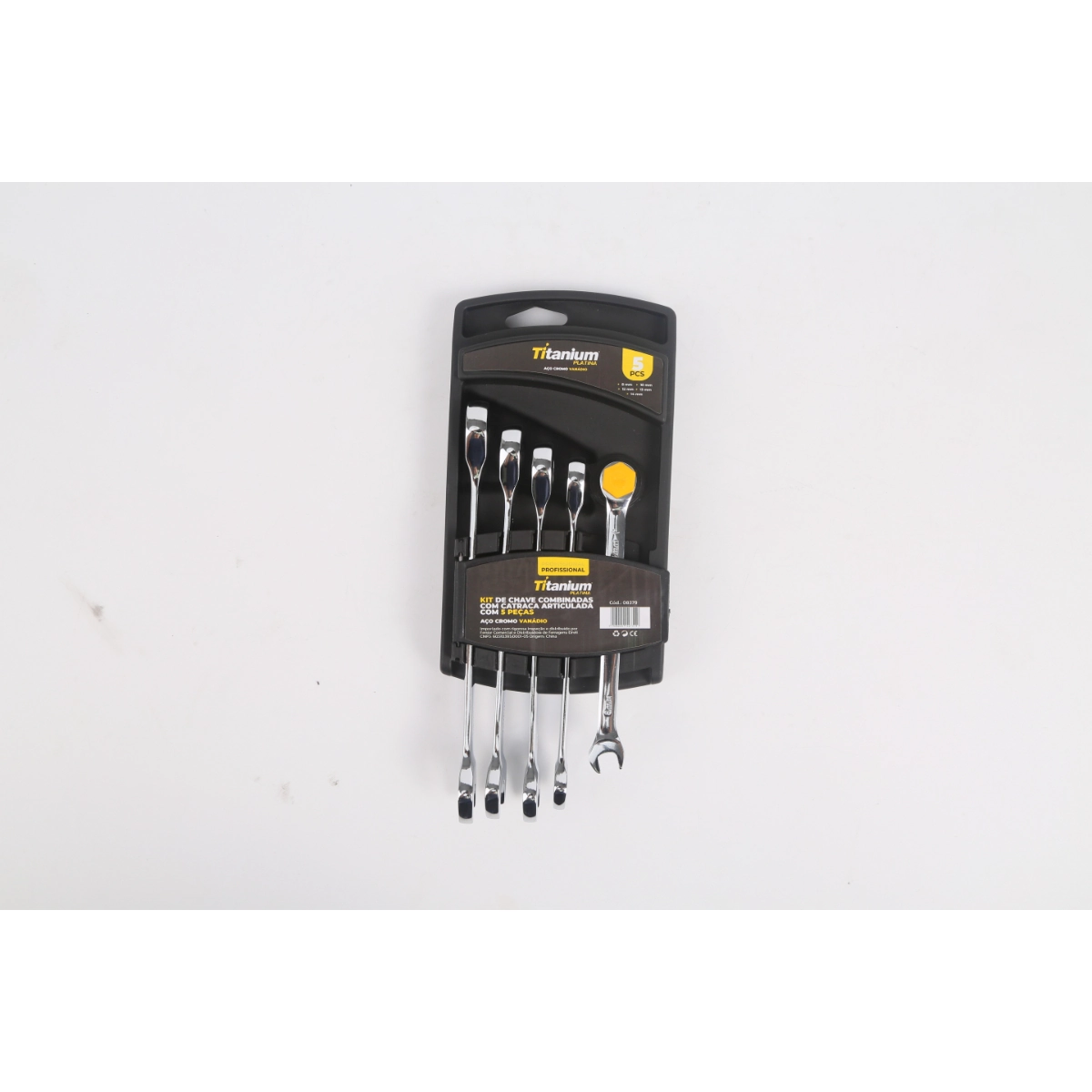 Kit Chave Combinadas Catraca Articulada Com 5 Peças 8, 10, 12, 13, 14mm