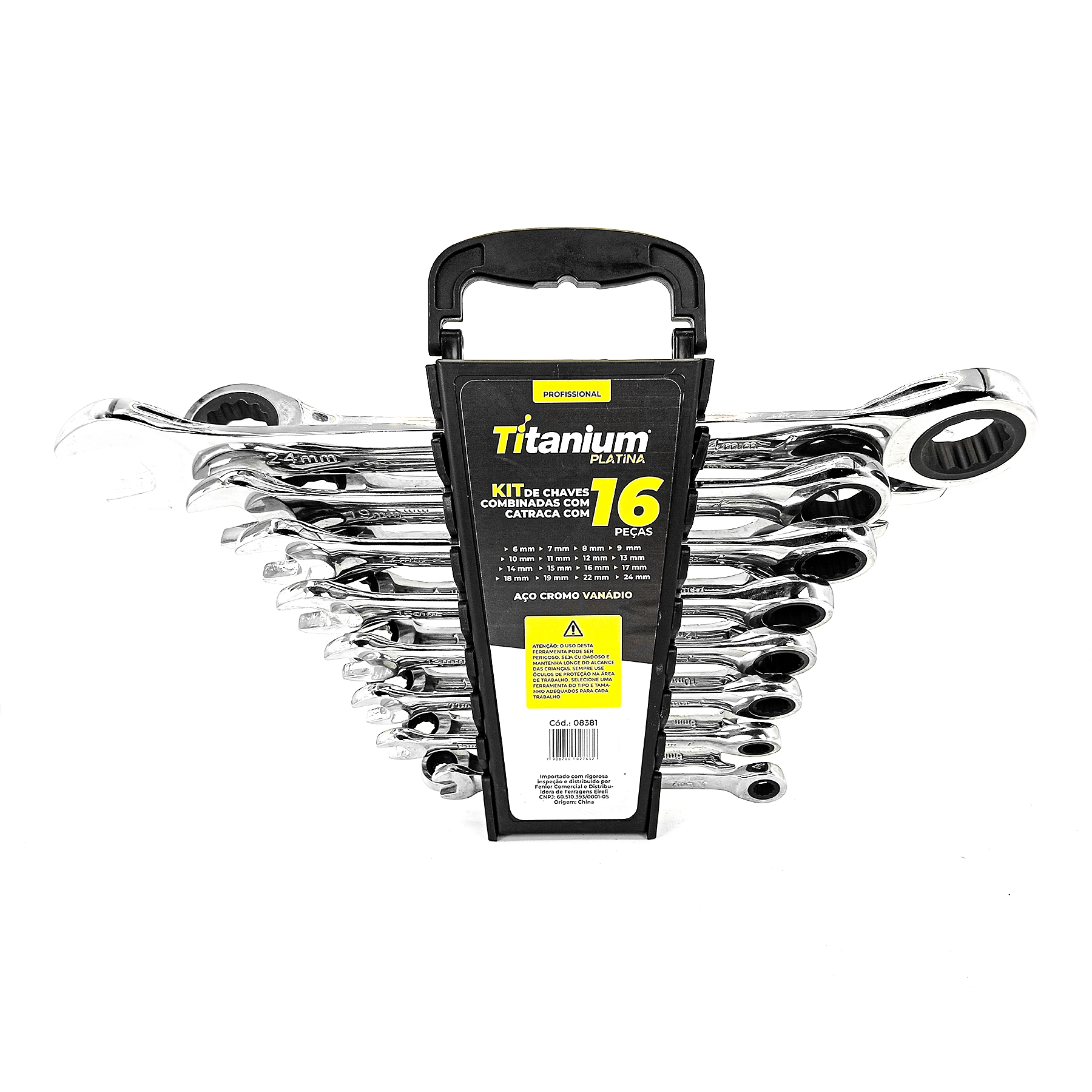 Kit Chaves Combinadas Catraca 16 Pç 6 7 8 9 10 11 12 13 14 15 16 17mm