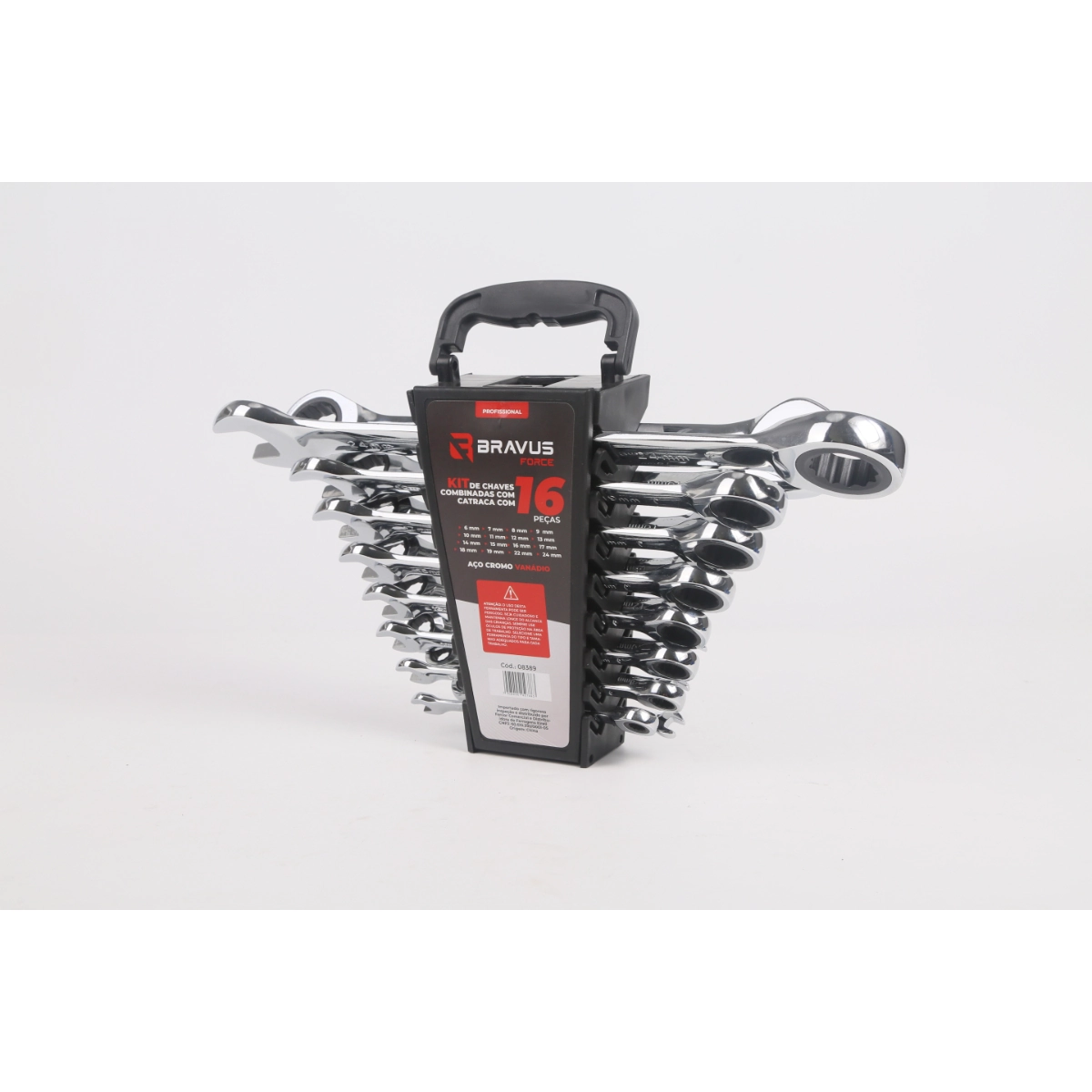 Kit Chaves Combinadas Catraca 16 Pcs 6 A 17mm Cromo Vanadio