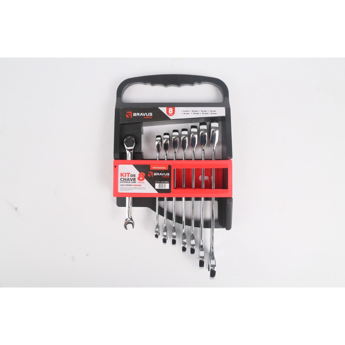 Kit Chaves Combinada Com Catraca 8pcs 8 A 19mm Cromo Vanadio