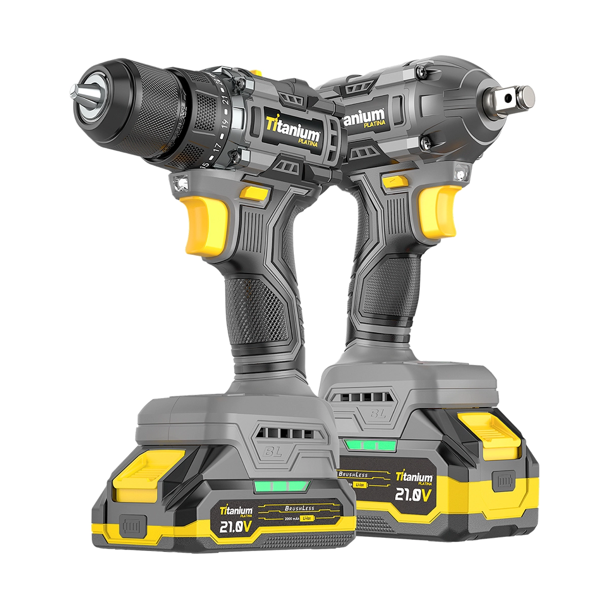 Conj. Parafusadeira a Bateria 21v Lion + Chave De Impacto A Bateria 21v Motor Brushless
