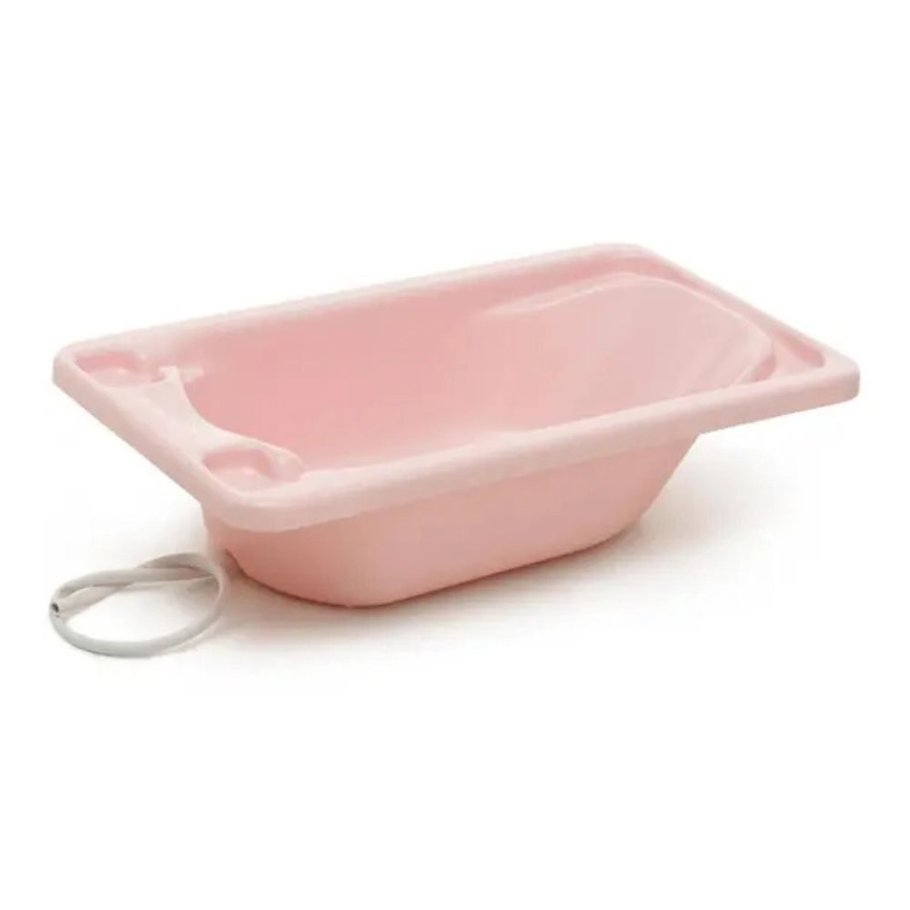 Banheira Para Bebê Plástica Galzerano Rosa Com Saboneteira