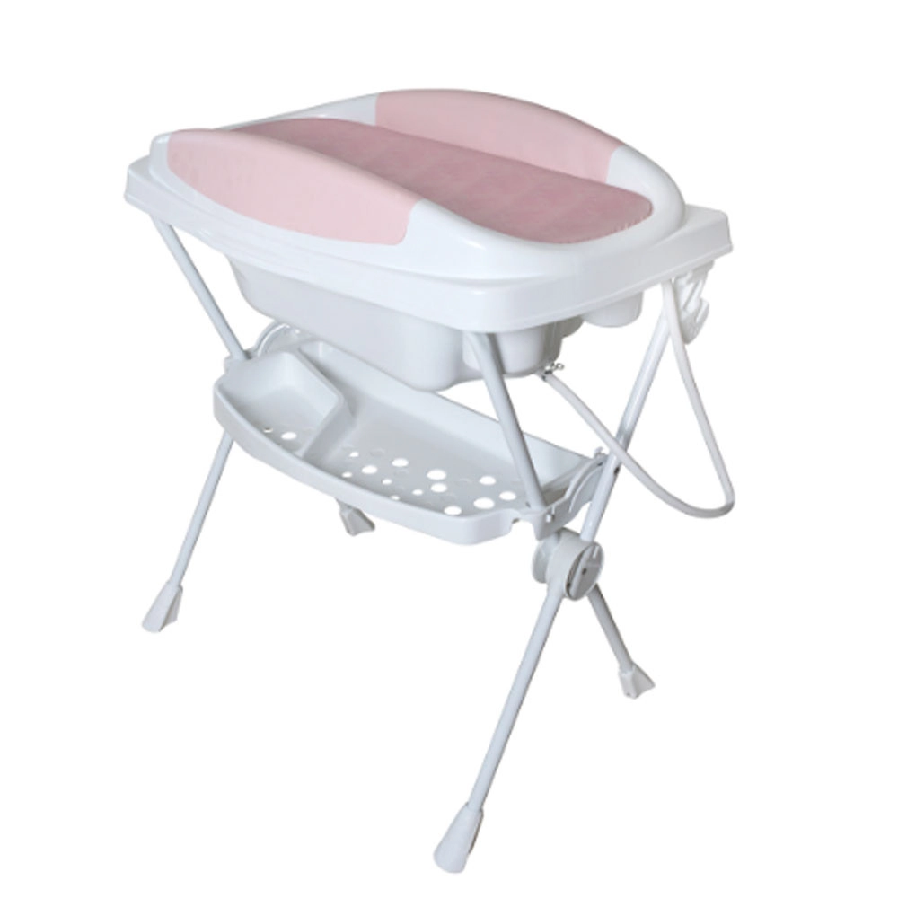 Banheira de Bebê Plástica Premium Galzerano Branca e Rosa