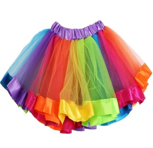 Saia Tule Multicolorida C/borda Cetim Ydh
