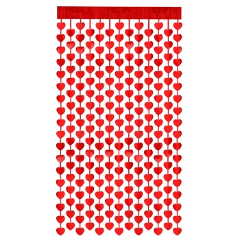 Painel Magico Cortina Pvc Coracao Vermelho 1x2m