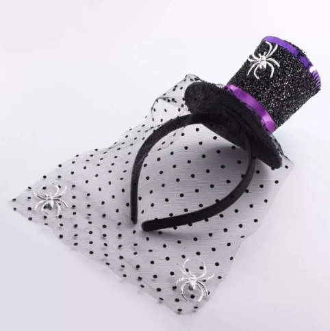 Tiara Halloween Chapeu C/paete/tule Sort