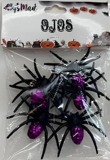 Kit Aranha Colorida Sortida C/6pcs 6,5cm Ydh