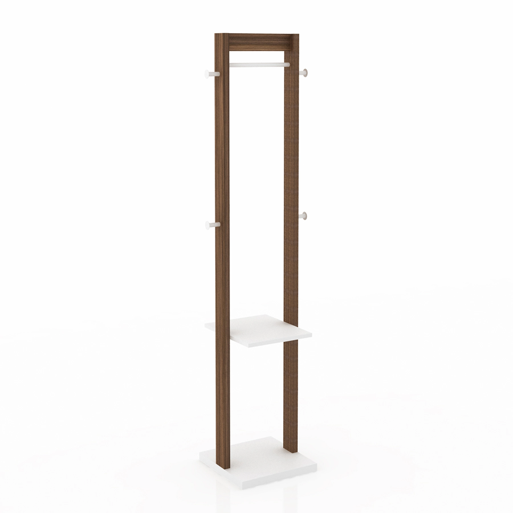 Cabideiro 165,5X43X33cm Madeira Nogal e Branco TecnoMobili