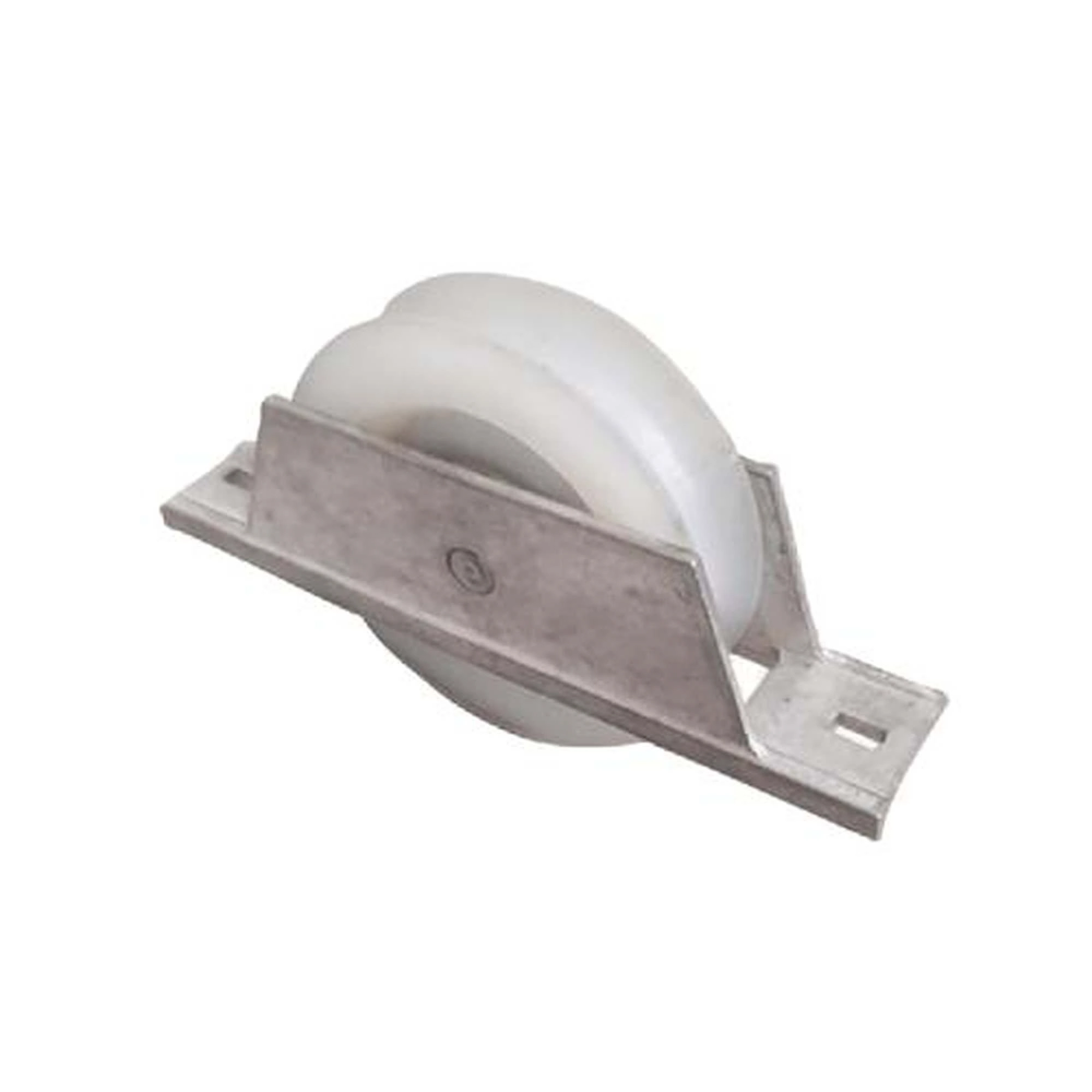 Roldana Para Portão 70mm Nylon Com Caixa Alumínio Branco (tubo)