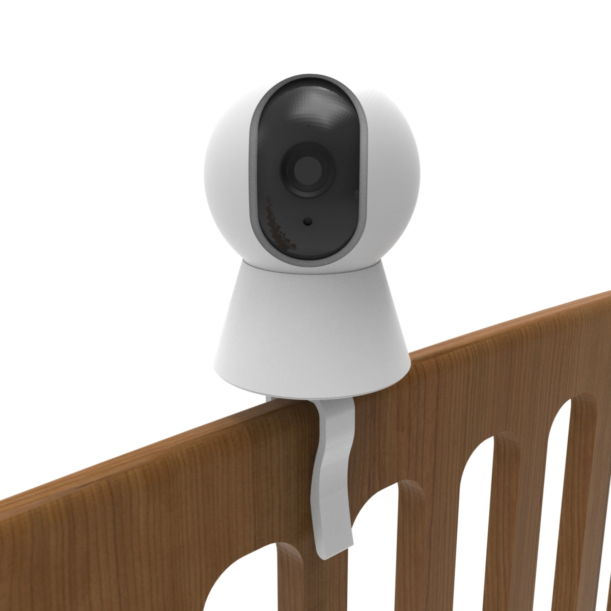 Suporte Tipo Presilha Branco De Fixar Câmera Para Berço Compatível Com Positivo Smart 360 Bot Wifi 2 Geração - Artbox3d