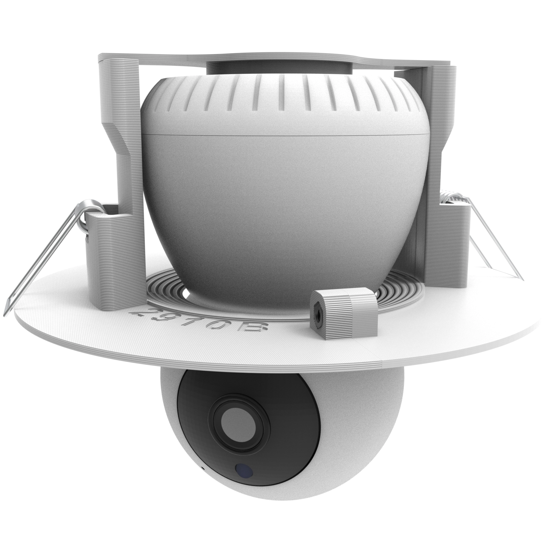 Suporte Stand De Embutir No Teto Compatível Com Câmera De Segurança I2go Smart Wifi 360 Graus - Artbox3d