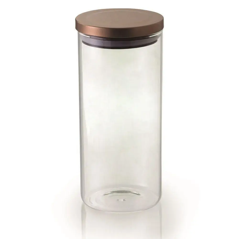 Pote Hermetico de Vidro Borosilicato Tampa Bronze Cobre 1.3L