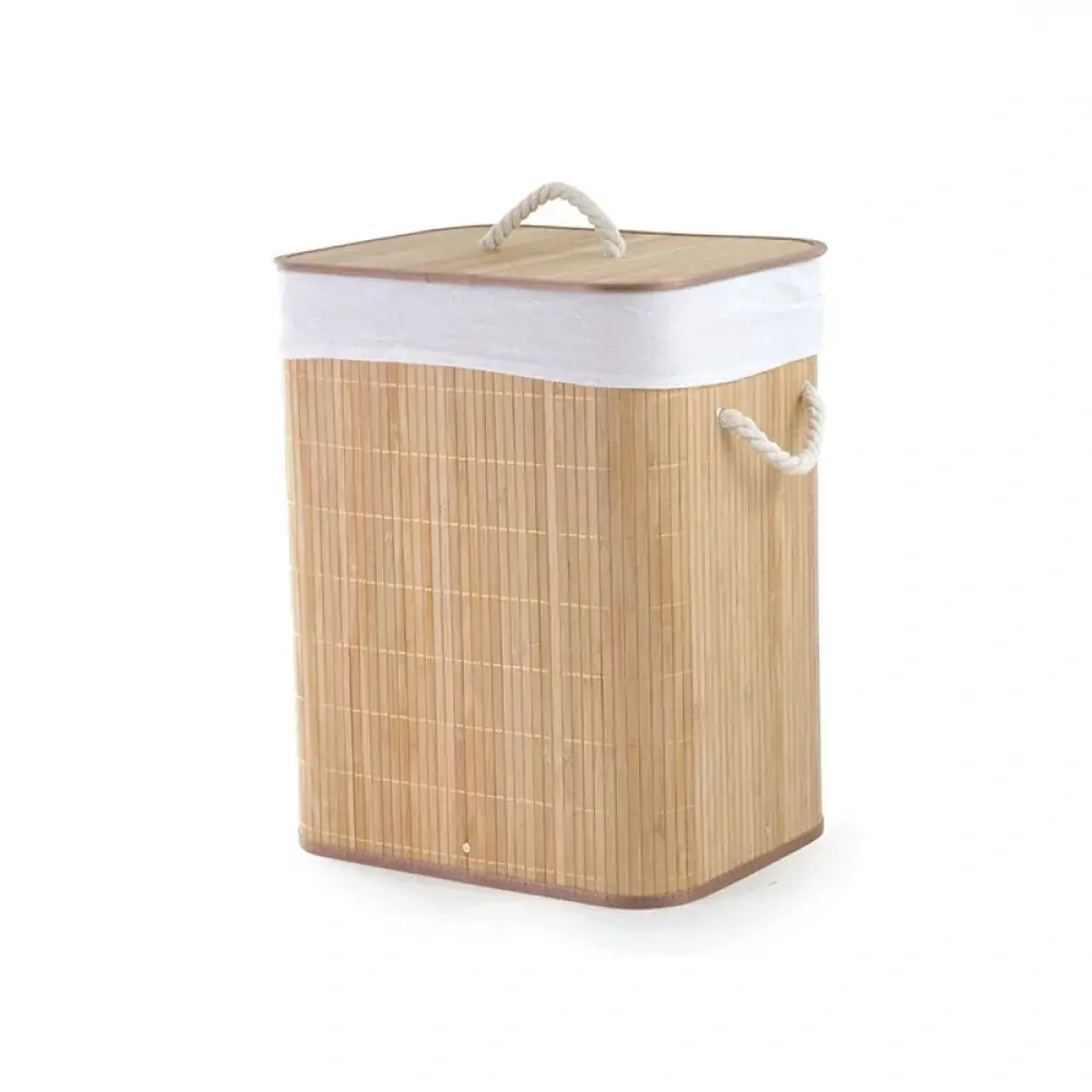 Cesto de Roupa em Bambu com Tampa 40X30X50CM Mimo STYLE BM19232 6841