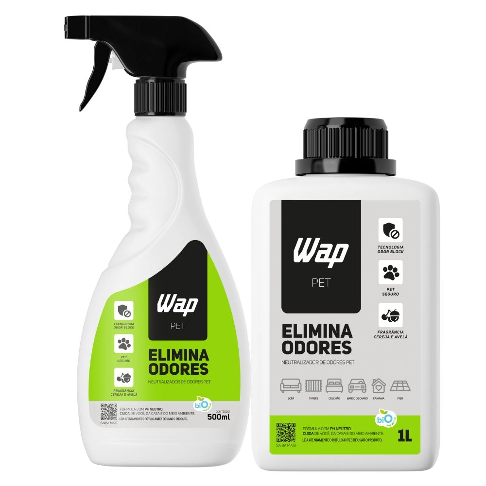 Kit Eliminador Mau Cheiro Bock Odor Gato Elimina Odores Fragrância Refrescante Cereja Avelã 1 Litro - Wap