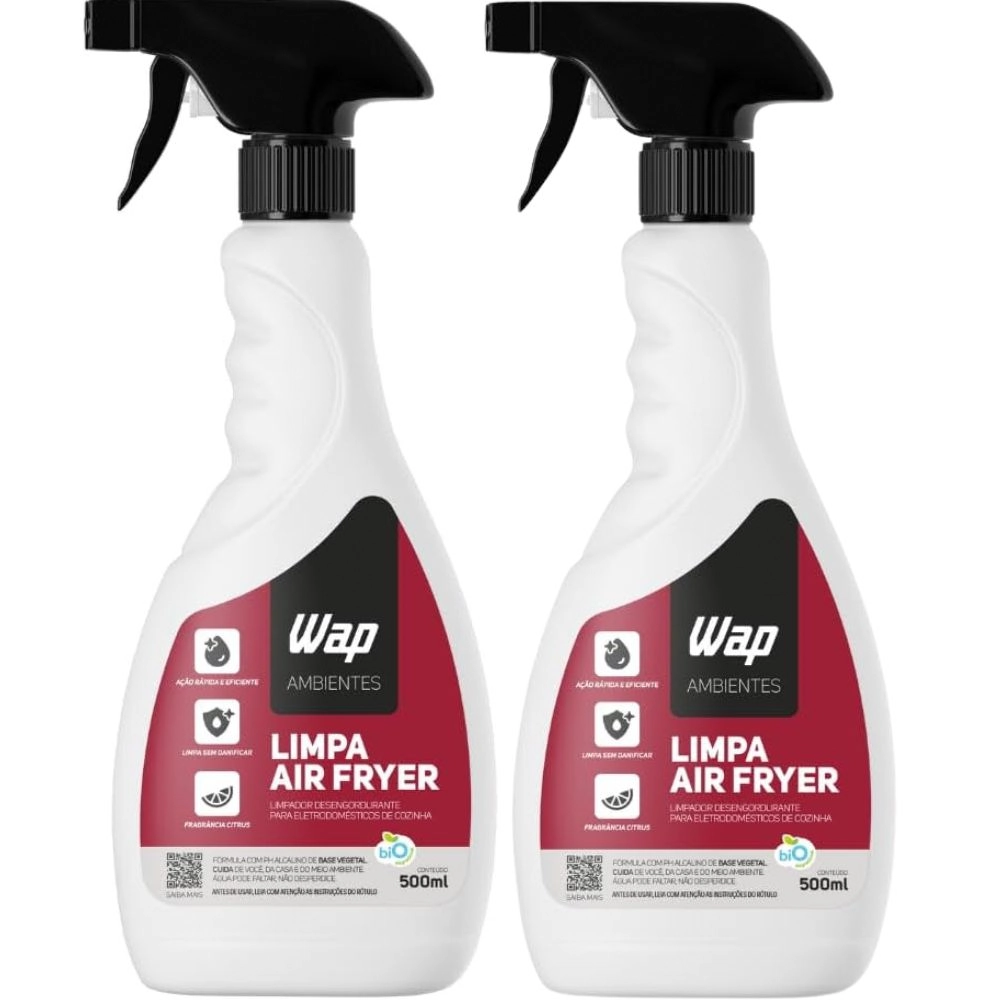 Kit 2 Limpa Air Fryer Limpeza Pesada Fogão Coifa Eletrodoméstico Desengordurante Cozinha Fragrância Citrus 500ml - Wap