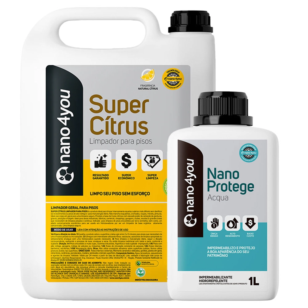 Kit Limpeza Profunda Protege Acqua Proteção Contra Umidade Fungos Raios Solares Superfícies Porosas
