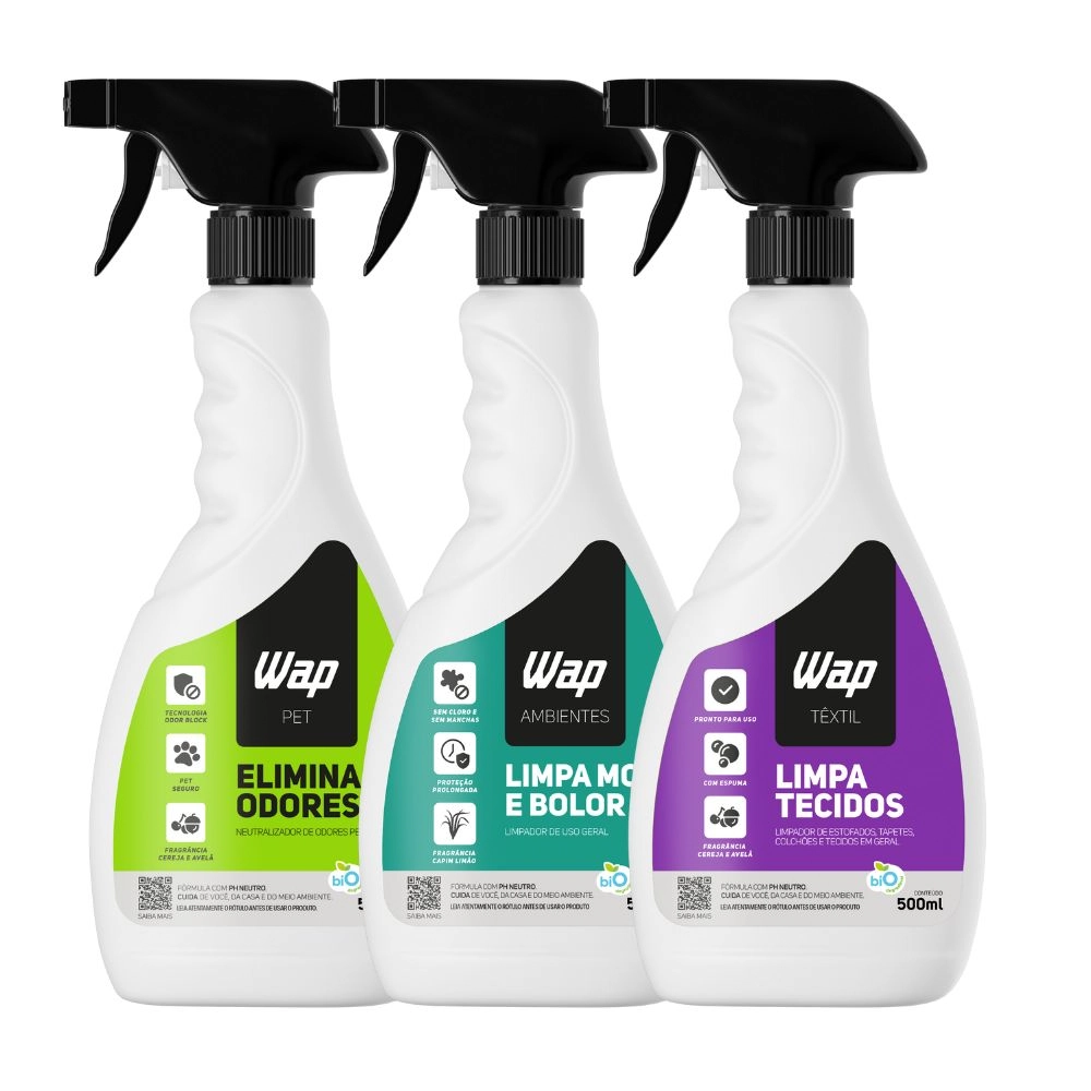 Kit Pet Friendly Anti Odores Com Limpeza Profunda Mofo Bolor E Tecidos Para Ambientes Com Animais - Wap