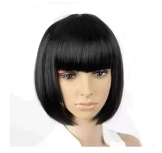 Peruca Chanel Preta Cosplay Festas e Eventos