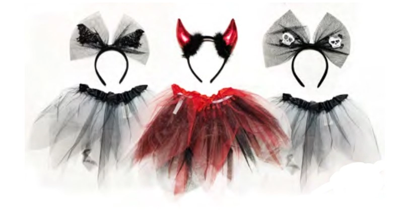 Conjunto Halloween Diabinha Saia Pa6787 2 1un Bazar Import