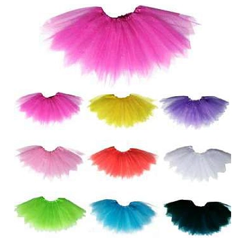 Saia De Tule Adulto C/gliter Ponteaguda 40cm