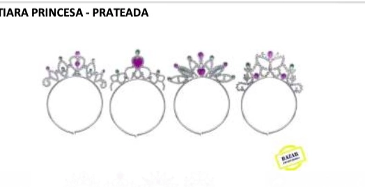 Tiara Princesa Prateada Pa0135 Bazar Imp