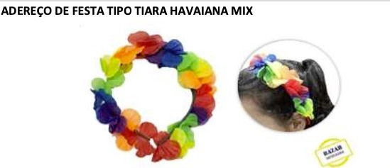 Tiara Havaiana Mix Pa0002 Mix Bazar Imp
