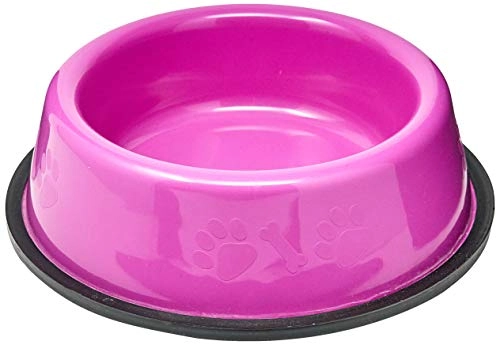 Comedouro E Bebedouro Pesado Filhote Grande, 450ml Rosa Tudo Pet Para Cães