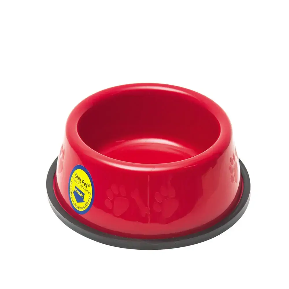 Comedouro Pesado Pata / Osso Pequeno 750 Ml Vermelho