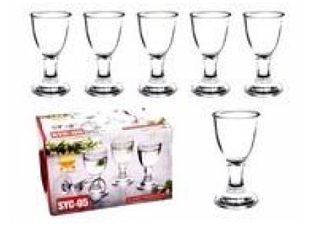 Copo De Vidro Mini C/ Pe Kit 15ml C/6 Pcs 24265 / Ref 7628