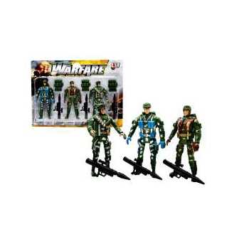 Boneco Militar 14x28cm 9pcs Ref.mt 1193