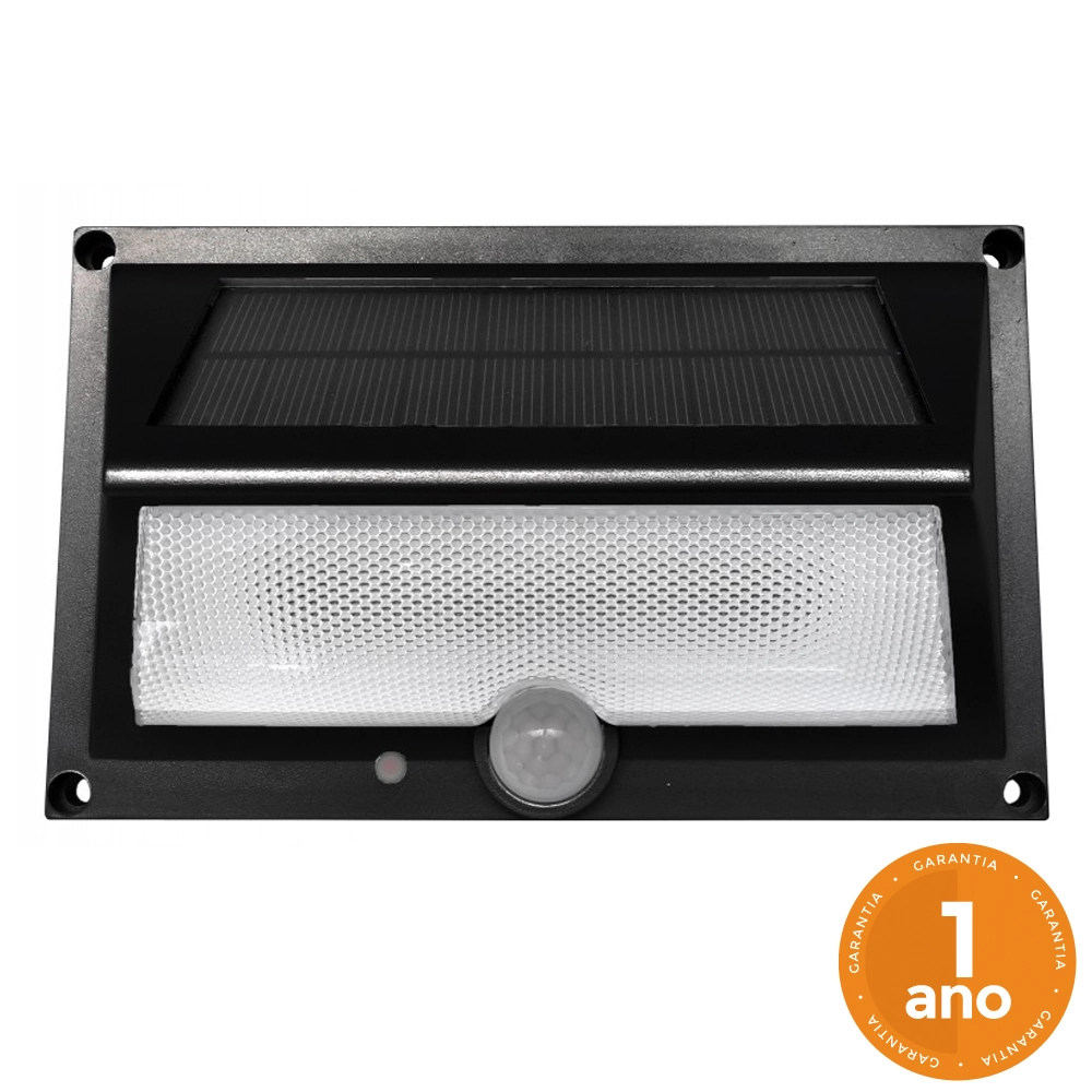 Arandela Solar Com Sensor De Movimento Abs 600lm 3000k