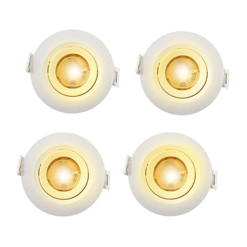 Kit com 4 unidades Spots de Embutir LED 3W Redonda Amarela Bivolt Inspire