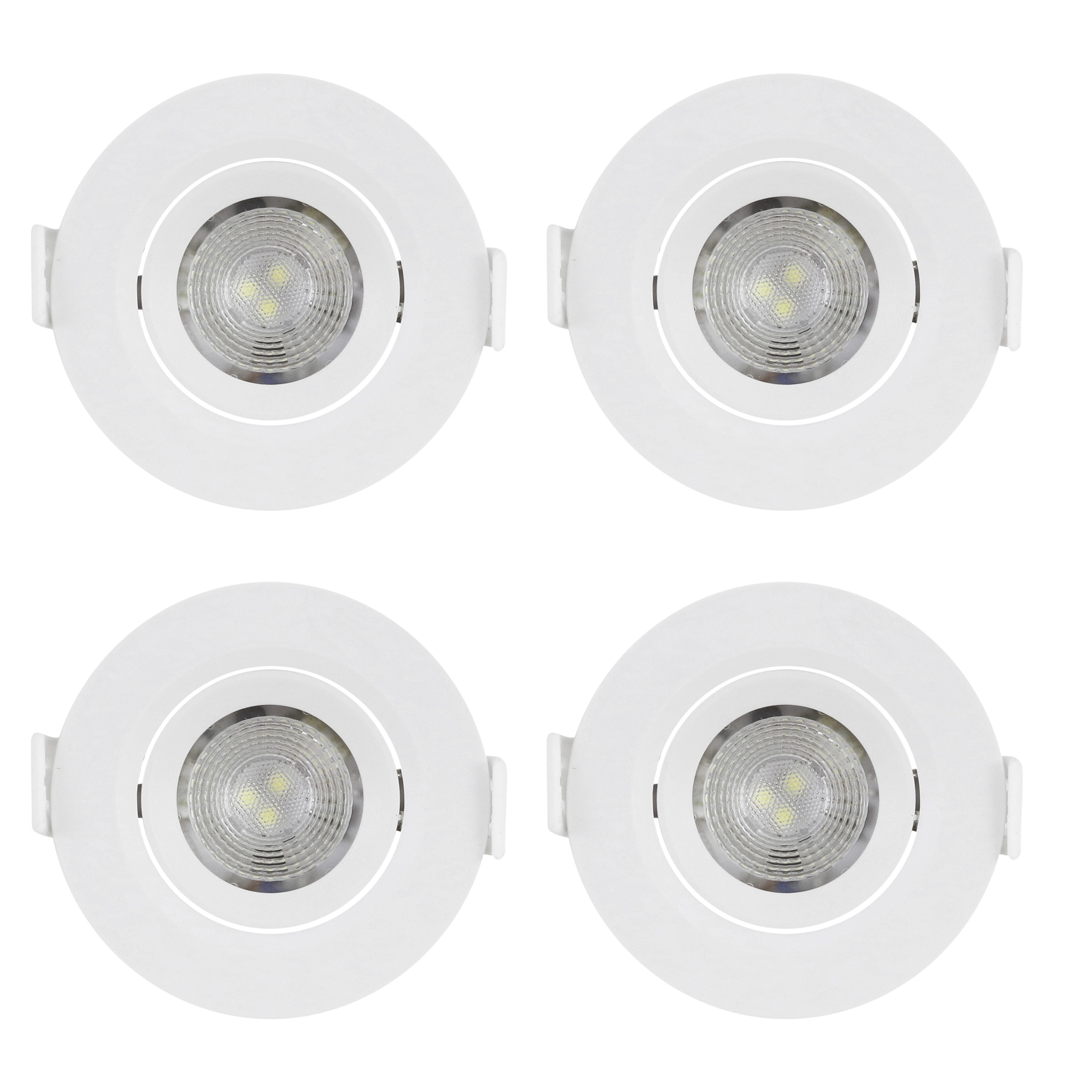 Kit com 4 unidades Spots de Embutir LED 3W Redonda Branca Bivolt Inspire