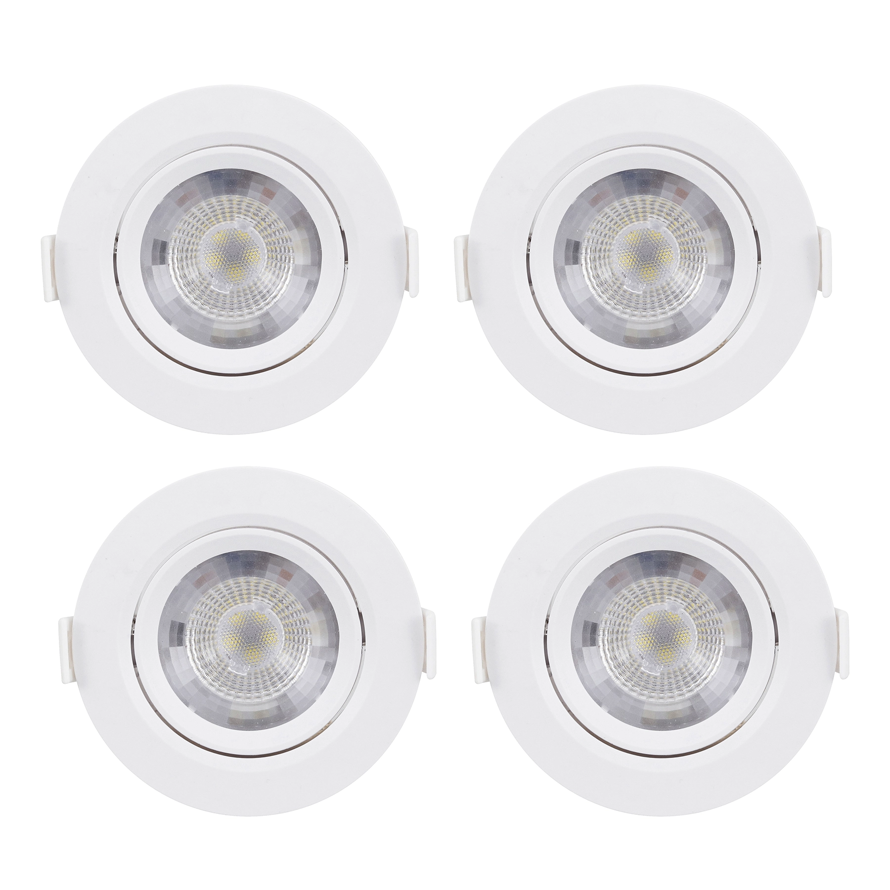 Kit com 4 unidades Spots Redondos de Embutir LED 5W Branca Bivolt Inspire