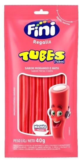 Bala Fini Tubes Morango 40g Sanchez
