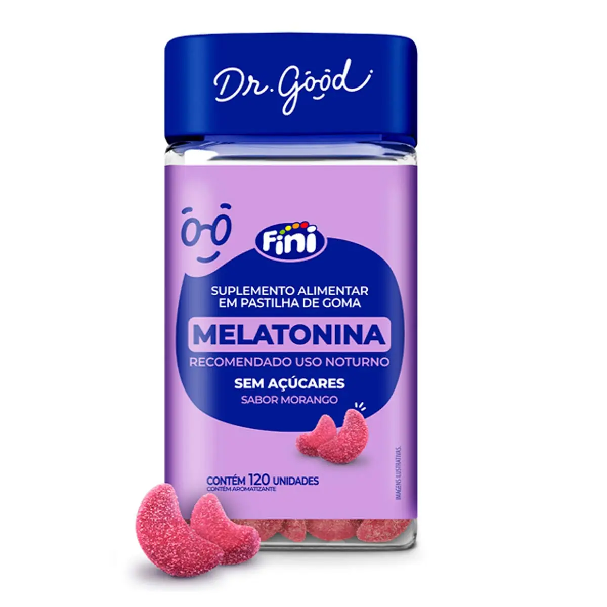 Melatonina Morango Dr. Good Frasco 120 Pastilhas De Goma