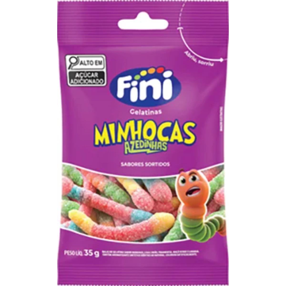 Bala Gelatina Minhoca Citrica 35g 111030m27003 Fini
