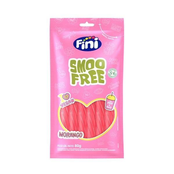 Balas Fini Regaliz 80g Morango Smoofr