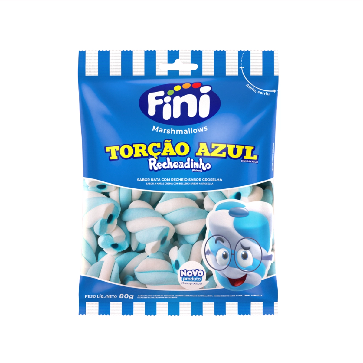 Guloseimas Fini Marsh 80g Rech Bco/azul