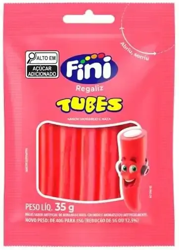 Bala Fini Tubes Morango 35g