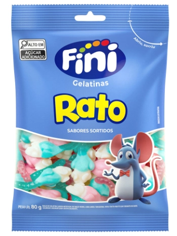 Bala De Gelatina Fini Rato 80g