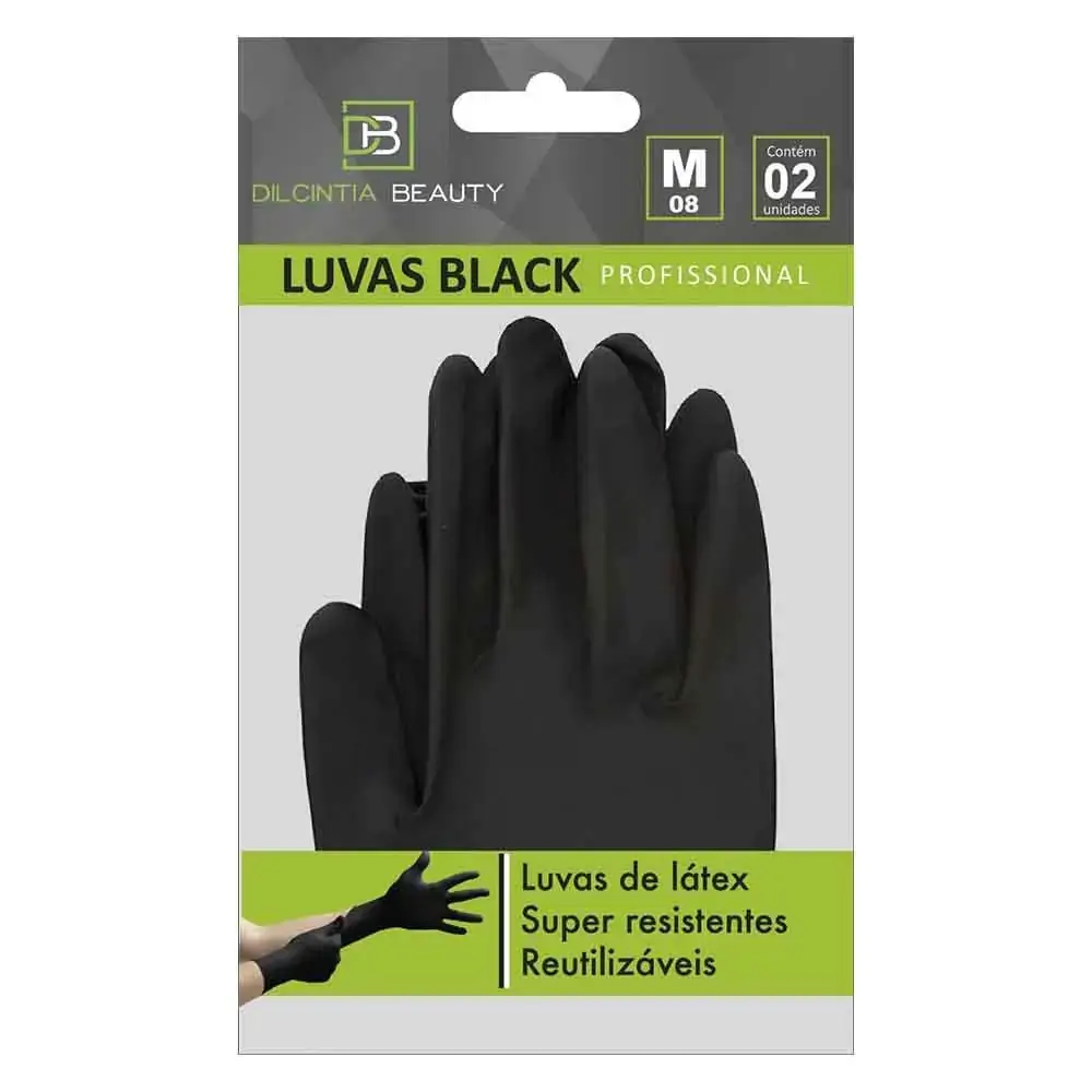 Luva Dilcintia Beauty Black M C/2 L 22m