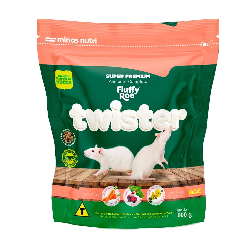 Alimento Para Roedores Twister Fluffy Roe Minas Nutri 900g