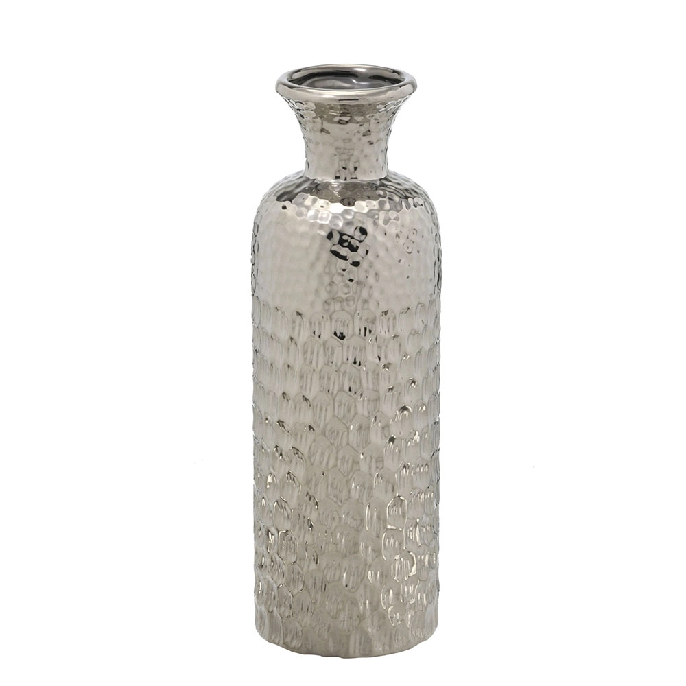 Vaso Ceramica 30cm Prata
