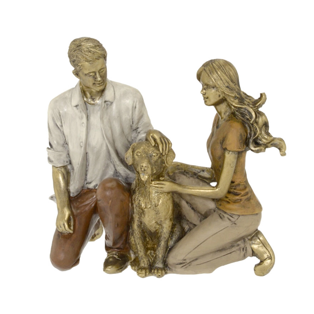Casal Com Pet Decorativo