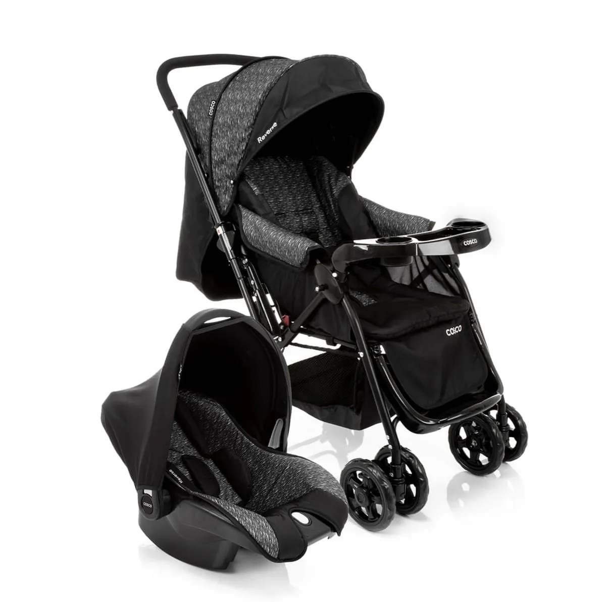 Travel System Reverse Cosco Preto Rajado