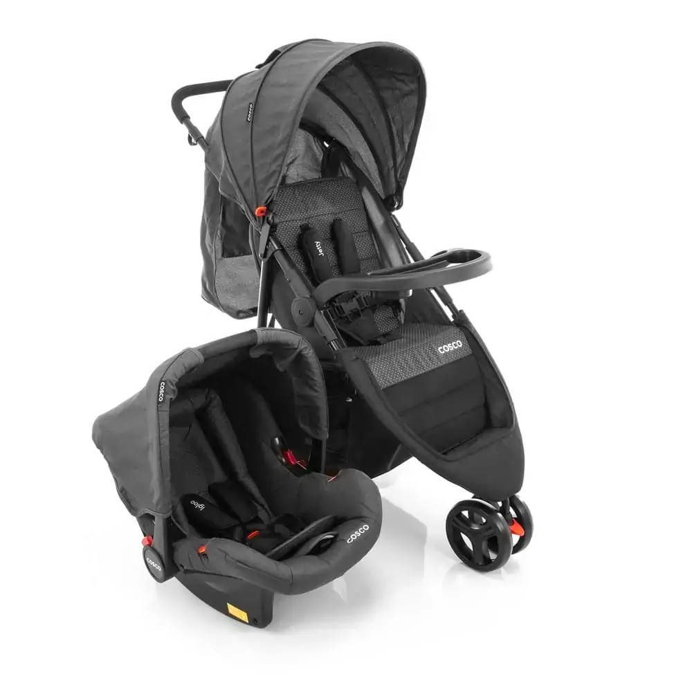 Travel System Jetty Duo Cosco Preto Mescla
