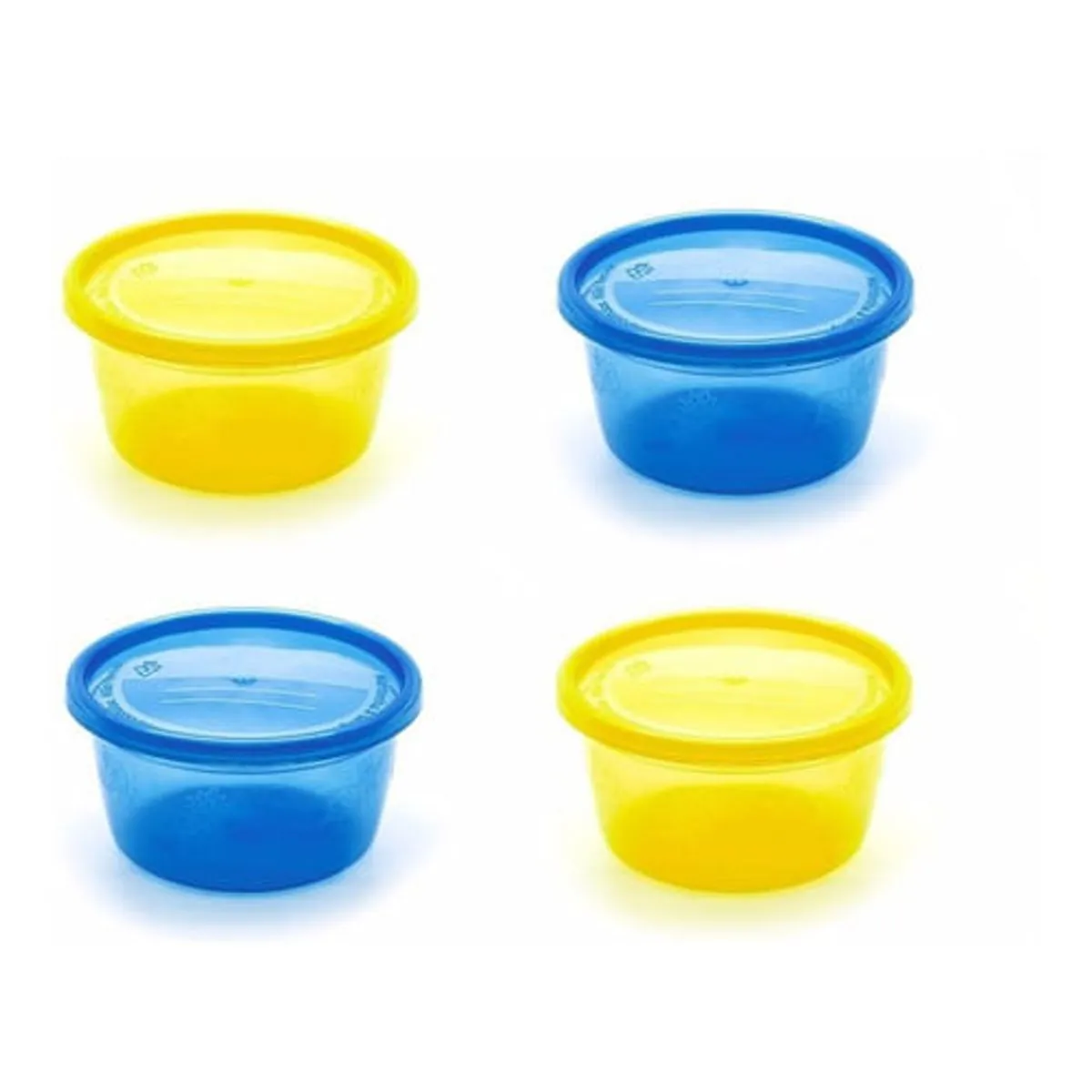 Kit 4 Potes Infantis Multiuso 236ml Infanti Azul e Amarelo